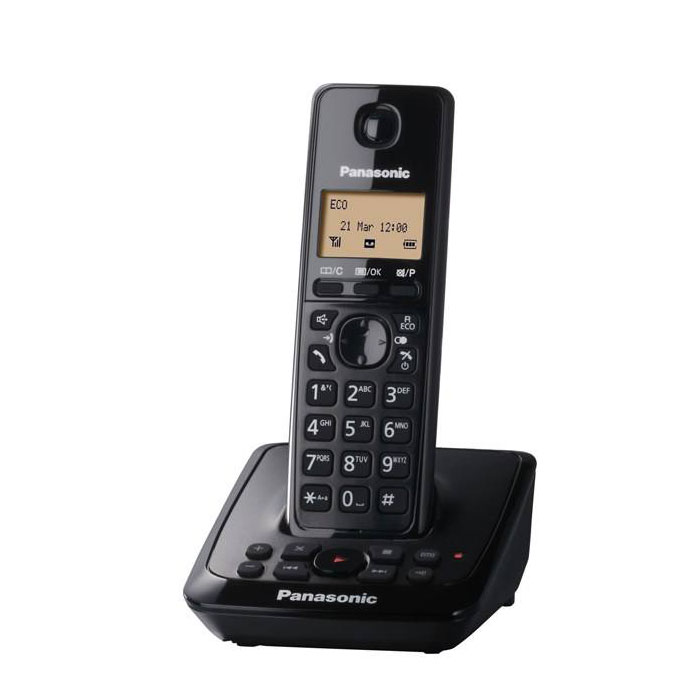 گوشی تلفن بی‌سیم پاناسونیک مدل Panasonic-KX-TG2721 رنگ مشکی
